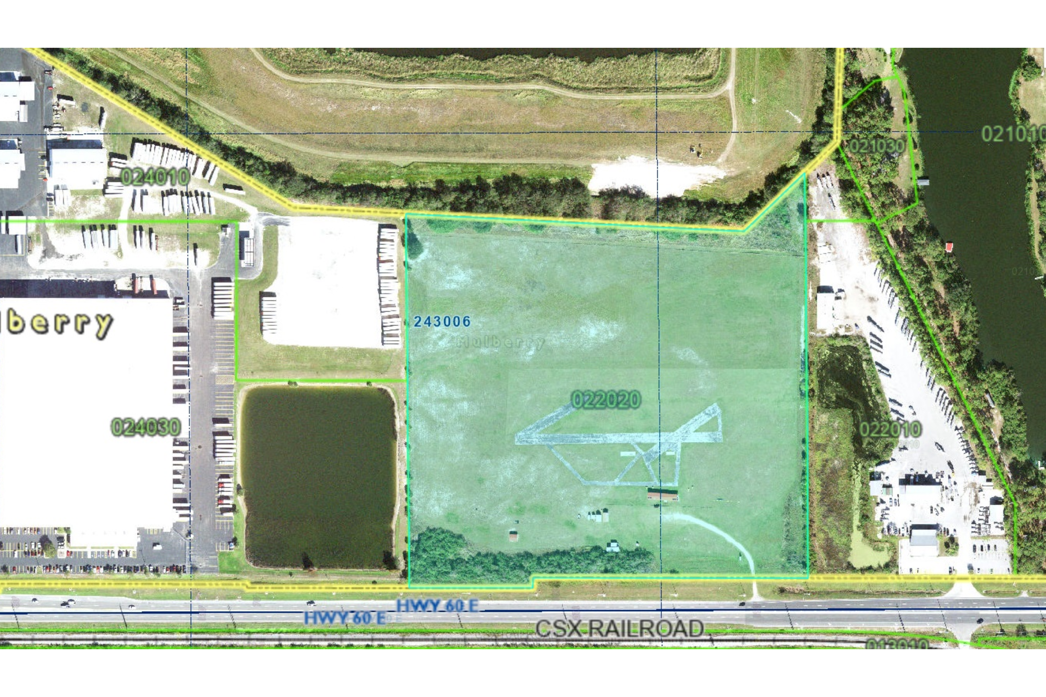 Aerial view of TruckCo Storage facility in Mulberry FL